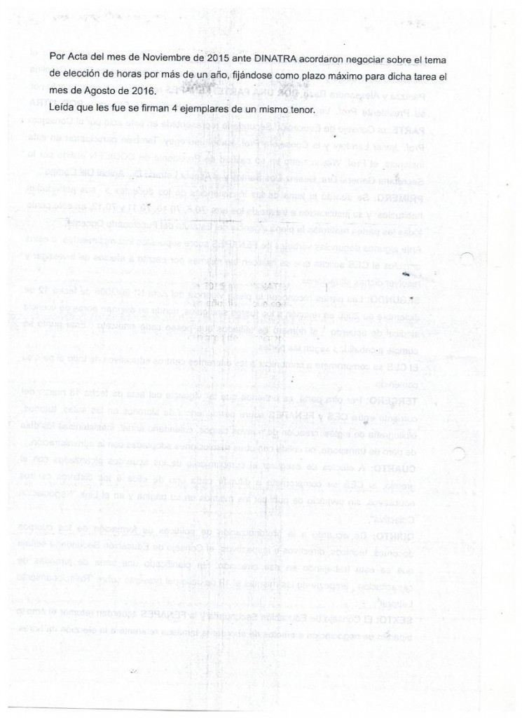 16 - Acta borrador que CES propone a DINATRA para acordar con FENAPES (no firmada) - 27 de junio de 2016 (2)