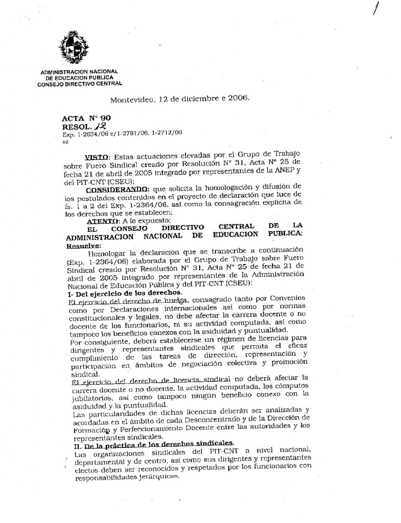 8 - Acta 90 del CODICEN sobre Fueros Sindicales para la CSEU - 12 de diciembre de 2006 (1)
